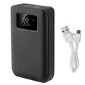 1 Mobile power bank with 10000mAh capacity, smart digital display, and dual charging ports, compact and lightweight design.
