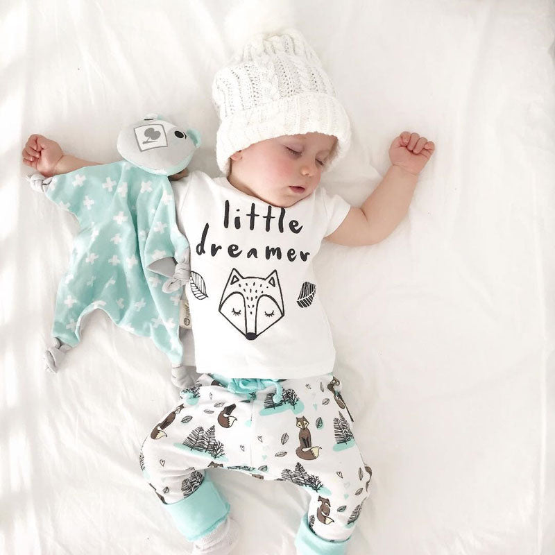 Essential Newborn Cotton Set: Two-Piece T-Shirt & Trousers Outfit