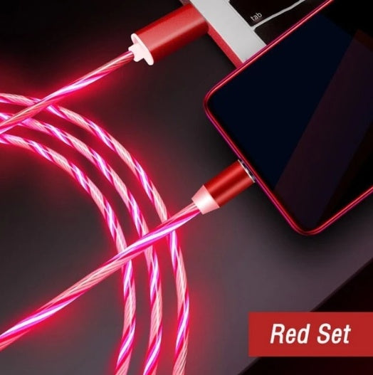 AuraFlow LED magnetic mobile charging cable with one-handed design and LED indicator for easy, convenient power connection.