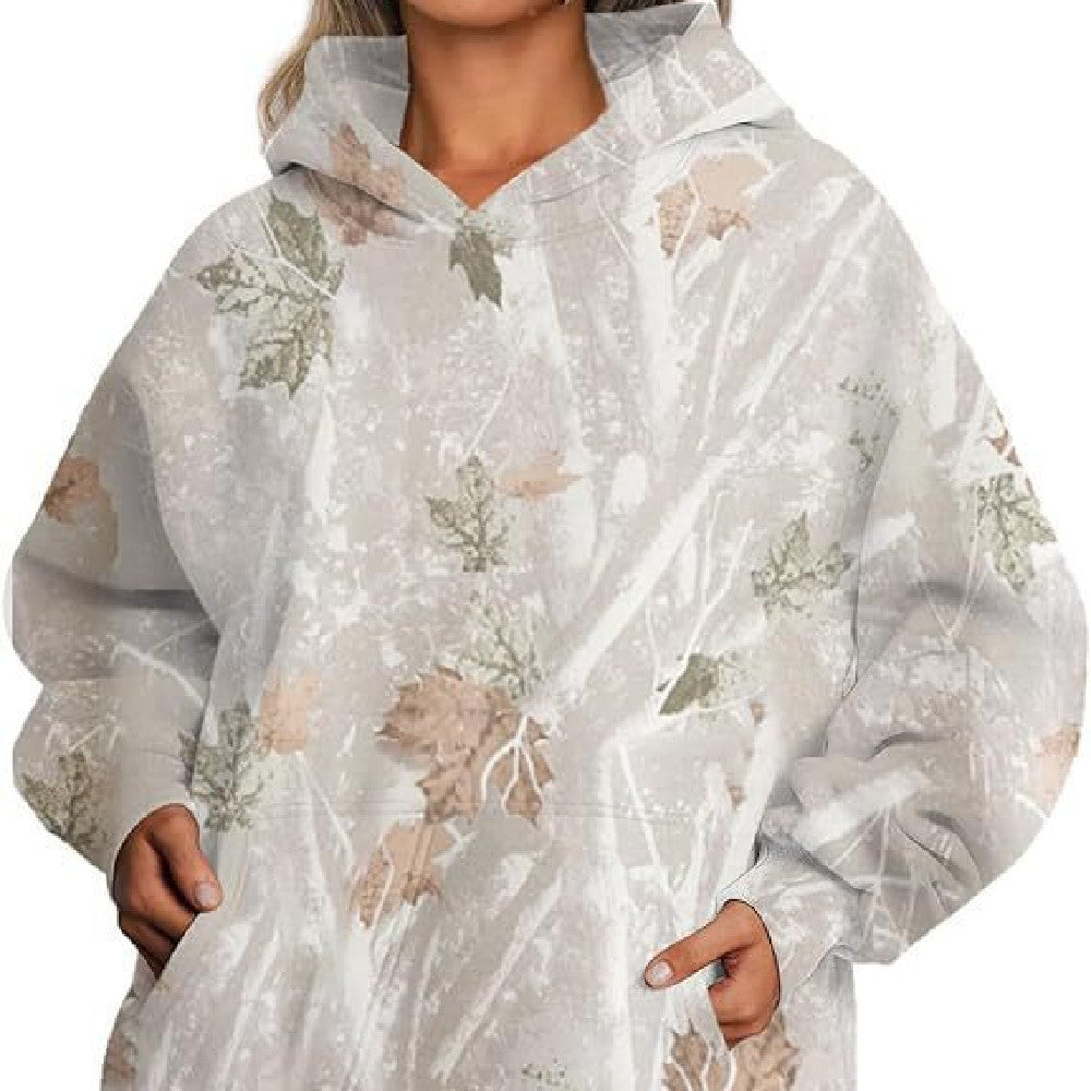 Botanical Lantern-Sleeve Hoodie: Artistic Comfort & Modern Silhouette