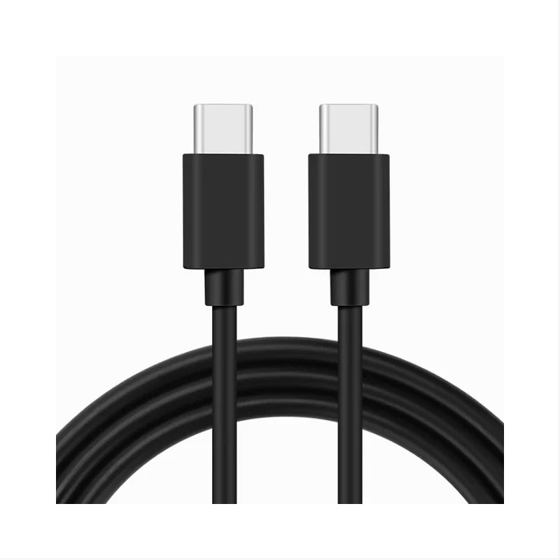High-speed USB-C to USB-C mobile sync and charging cable by Brand 1, showing the cable's sleek design and connectors.