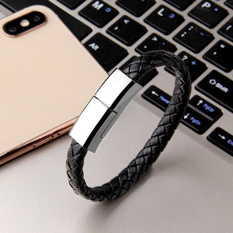 Executive Leather Bracelet Charger: The Ultimate 2-in-1 Wearable Power Solution