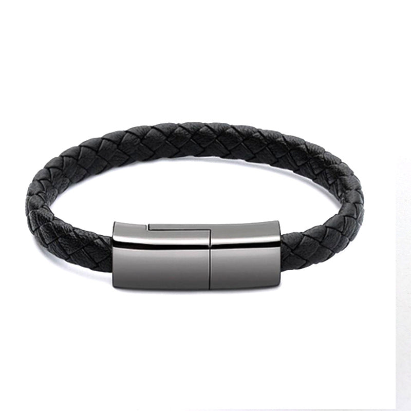 Executive Leather Bracelet Charger: The Ultimate 2-in-1 Wearable Power Solution