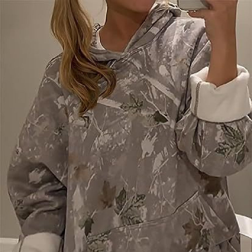 Botanical Lantern-Sleeve Hoodie: Artistic Comfort & Modern Silhouette