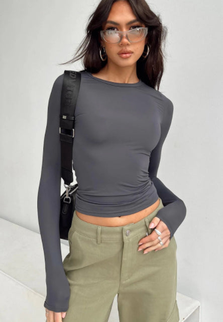 Luna Soft-Touch Pullover: The Essential Long-Sleeve Minimalist Top