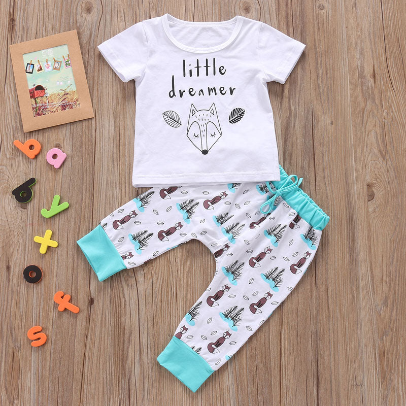 Essential Newborn Cotton Set: Two-Piece T-Shirt & Trousers Outfit