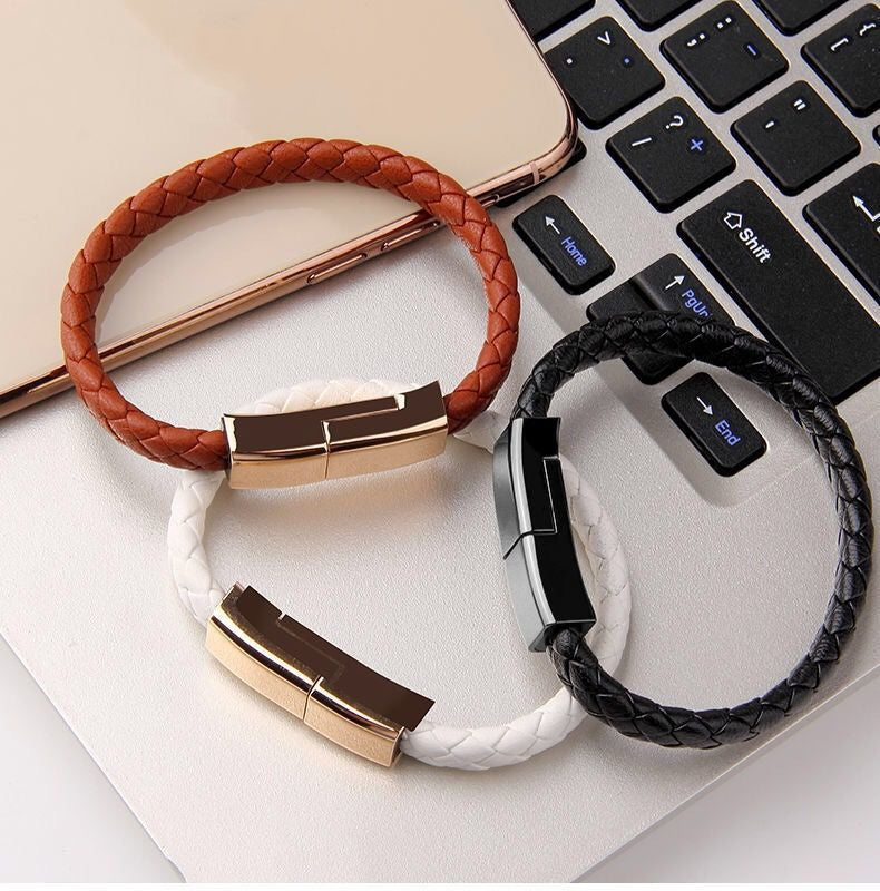 Executive Leather Bracelet Charger: The Ultimate 2-in-1 Wearable Power Solution