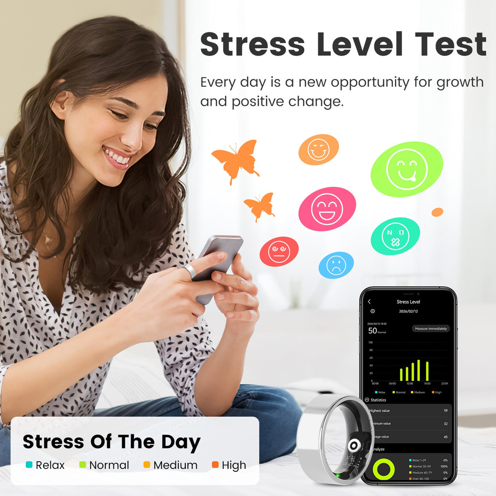 Titanium Elite smart ring showing a sleek, modern design with health and wellness tracking features, suitable for continuous health monitoring.