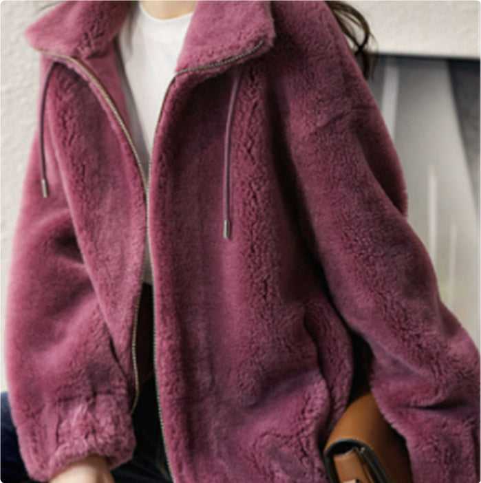 Luxe Double-Faced Fleece Cardigan: The Ultimate High-Neck Thermal Layer