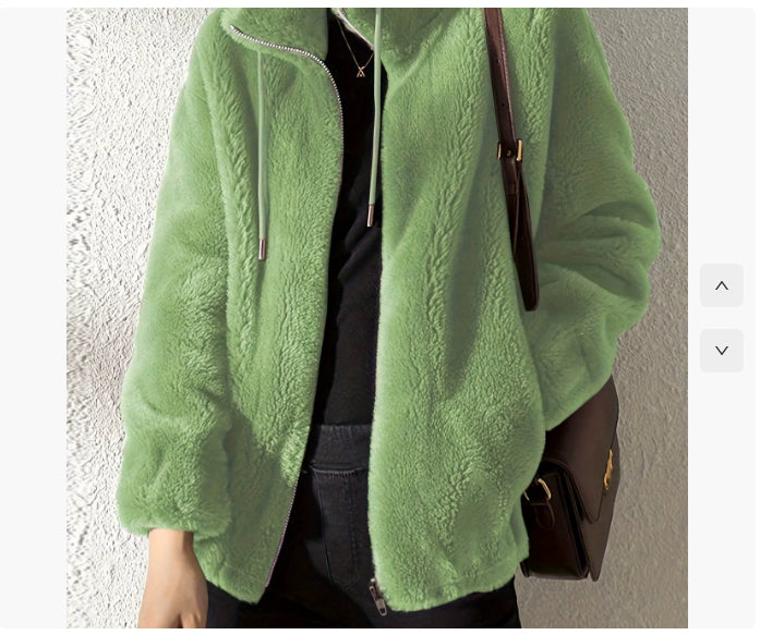 Luxe Double-Faced Fleece Cardigan: The Ultimate High-Neck Thermal Layer