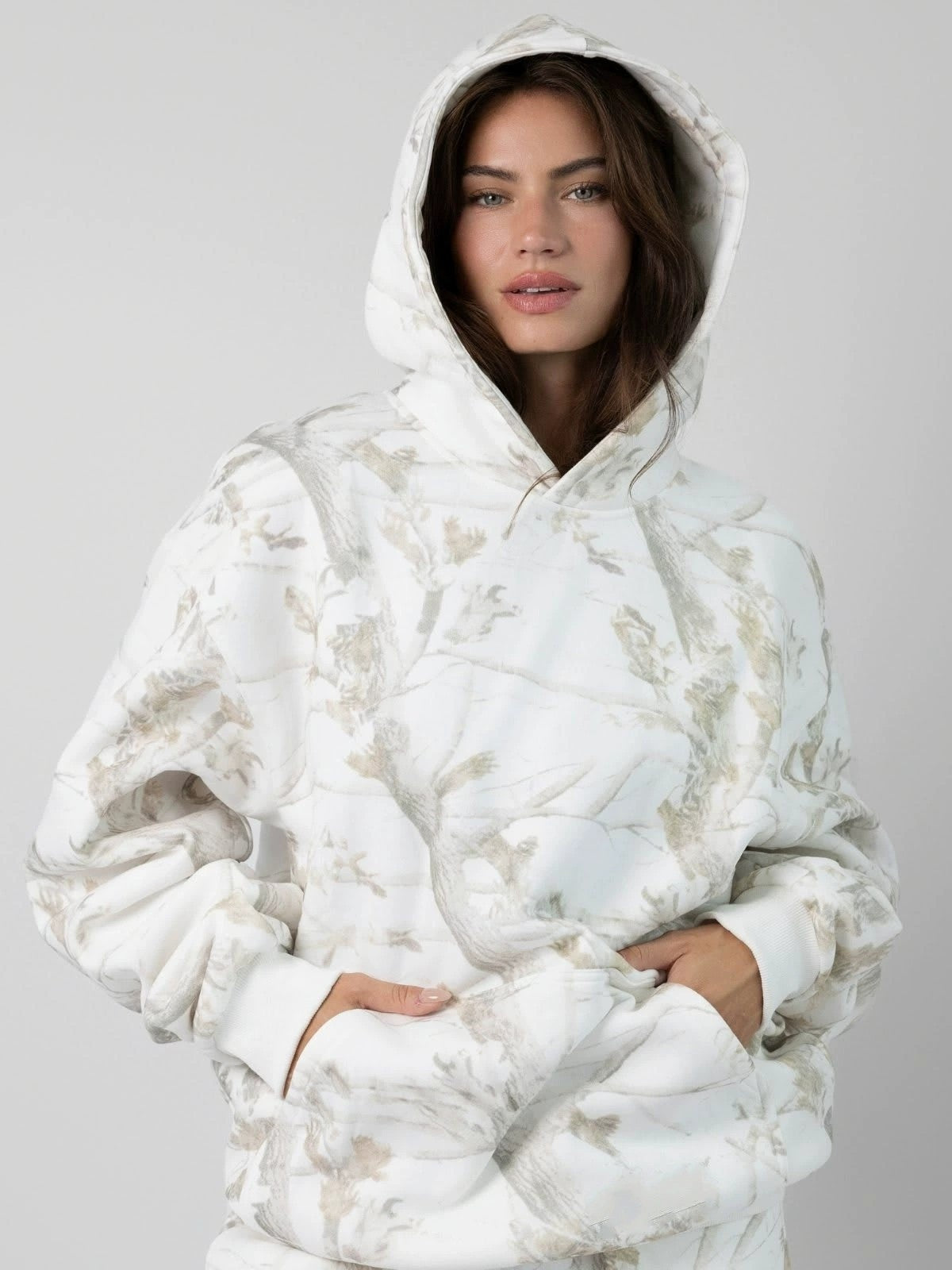 Botanical Lantern-Sleeve Hoodie: Artistic Comfort & Modern Silhouette