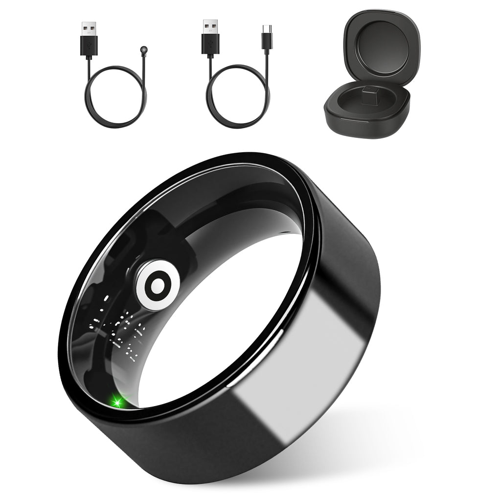 Titanium Elite Smart Ring displaying health metrics on a sleek, modern gadget designed for continuous wellness tracking.