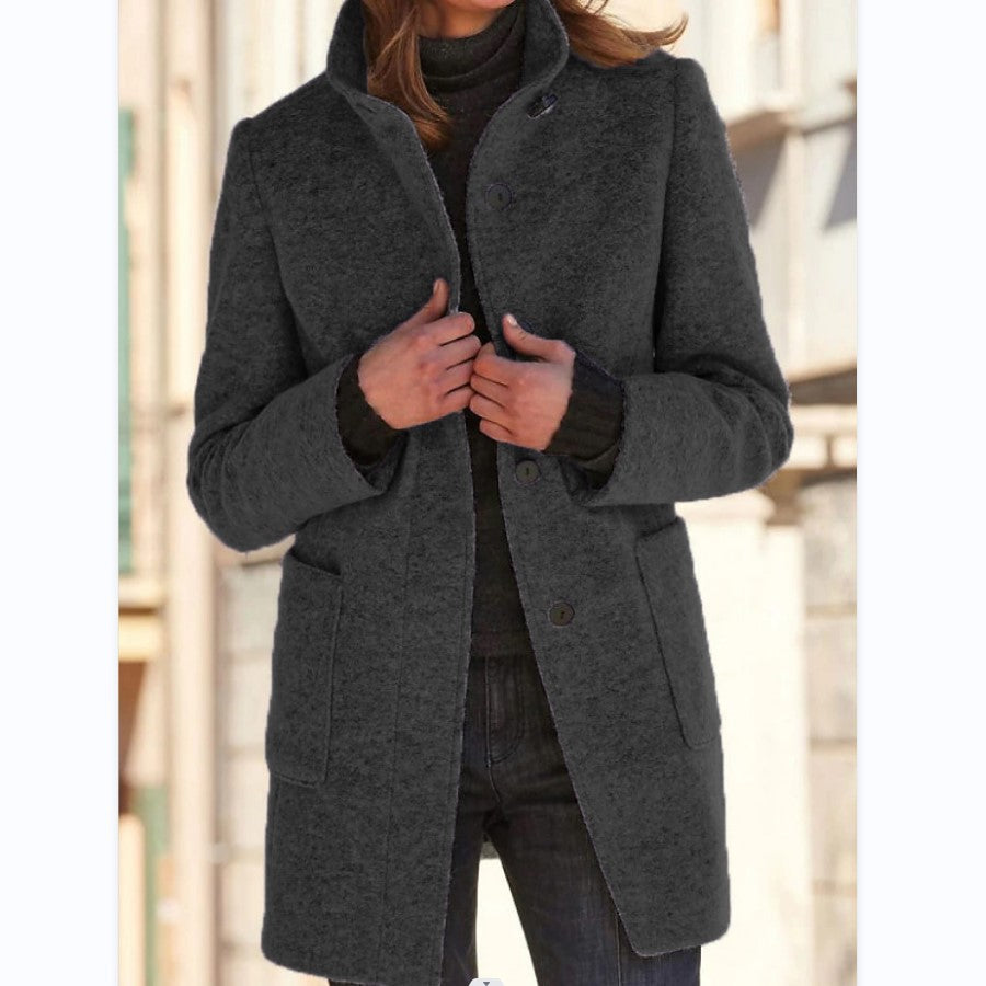 Sovereign Stand-Collar Woolen Coat: The Modern Fall-Winter Essential