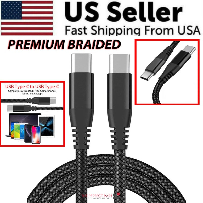 High-speed USB-C to USB-C mobile sync and charge cable by brand 1, showing the cable with USB-C connectors on both ends.