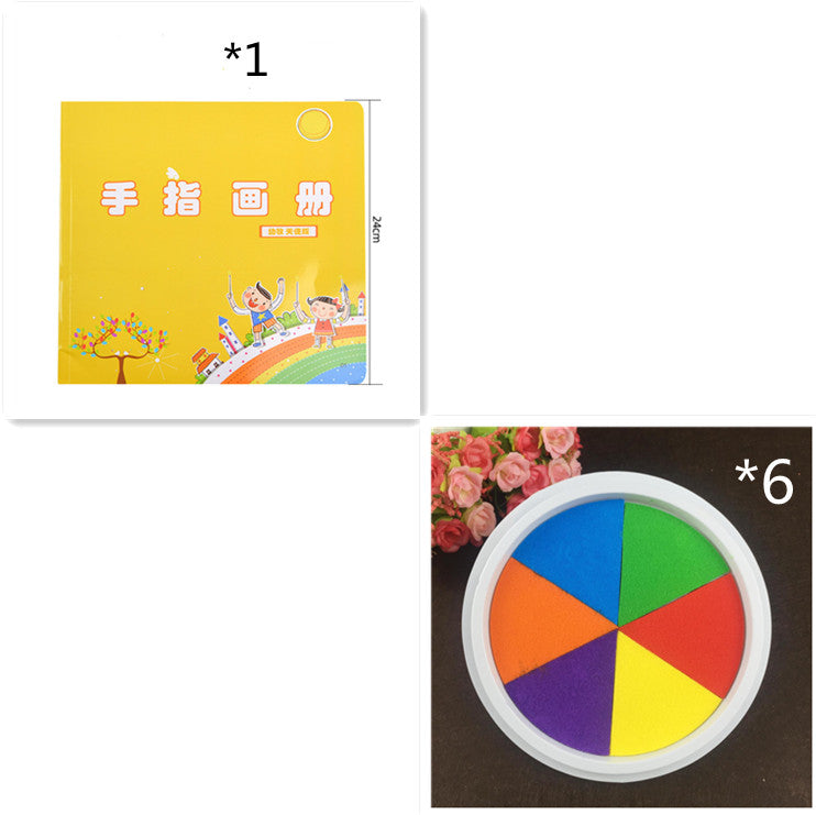 Colorful educational toy with a wheel and a children's activity book on a white background