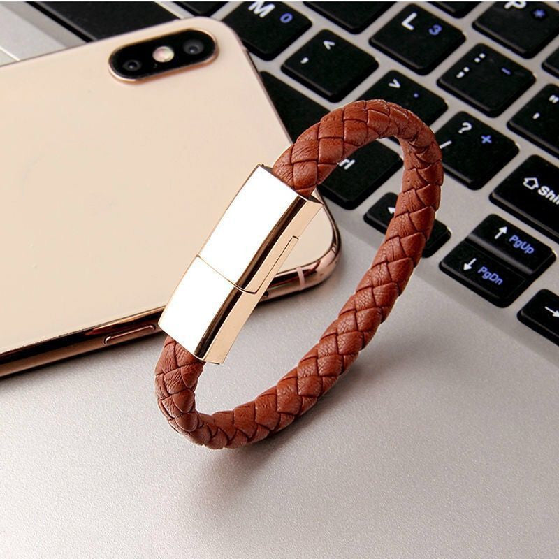 Executive Leather Bracelet Charger: The Ultimate 2-in-1 Wearable Power Solution