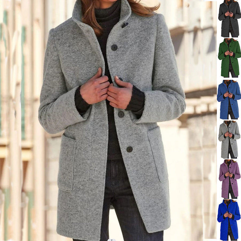 Sovereign Stand-Collar Woolen Coat: The Modern Fall-Winter Essential